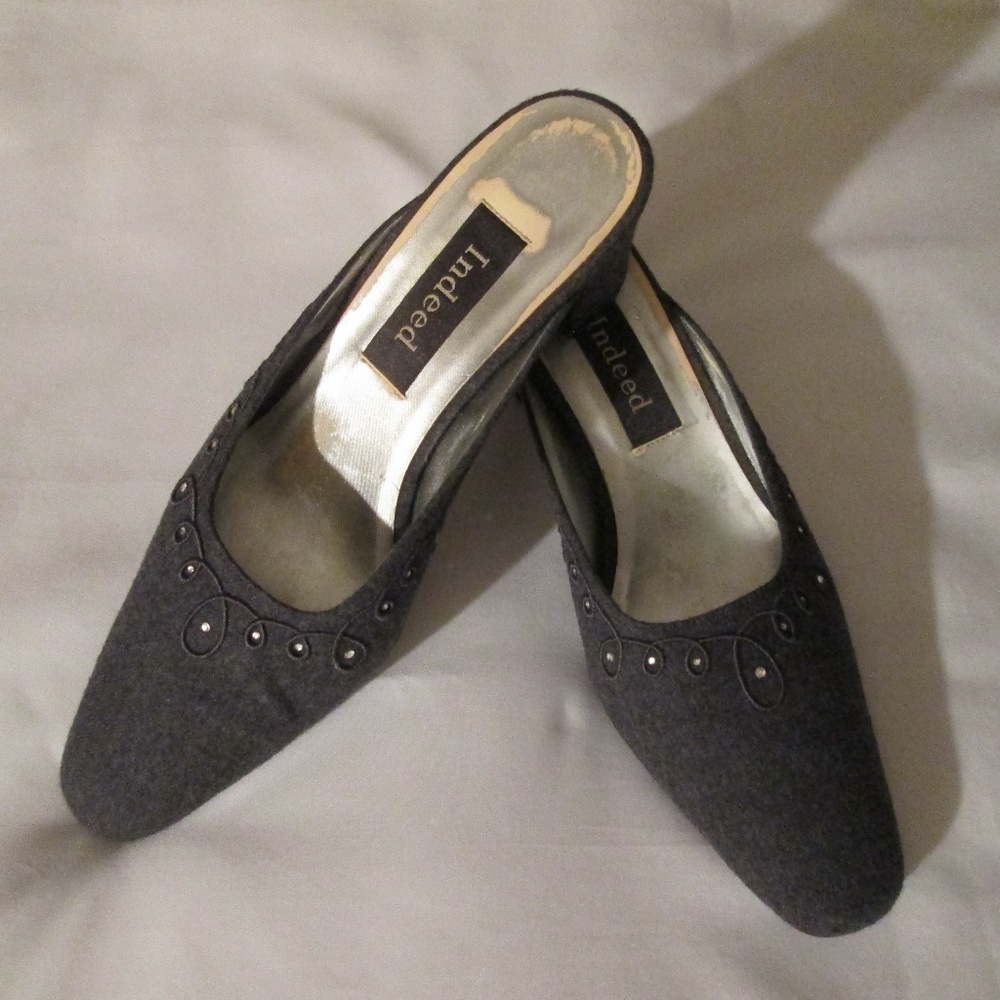 INDEED DAZZLE GREY FLANNEL MULE